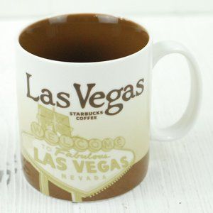 Starbucks Mug Las Vegas White Brown 2011 Classic Style Coffee Cup